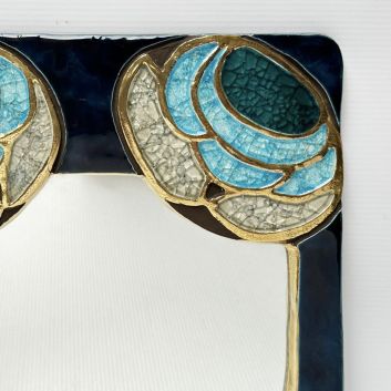Mithe ESPELT (1923-2020) Square wall mirror, floral design