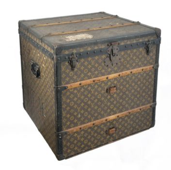 Louis VUITTON, Cubic travel trunk in coated canvas monogrammed in stencil