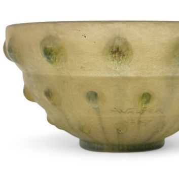 Amalric WALTER (1869-1959) and JEAN ADNET (1900-1995), Glass paste bowl with high-relief decoration