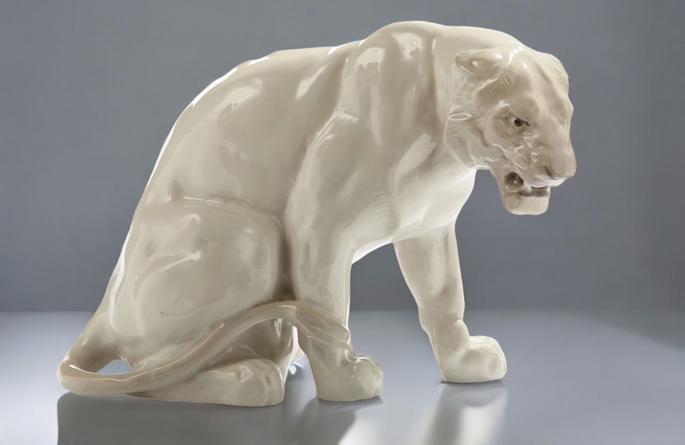 Paul Jouve, sculpture in white glazed porcelain