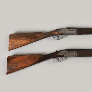Pair of Petrick 20/75 caliber stacked rifles (n°344 and 345)