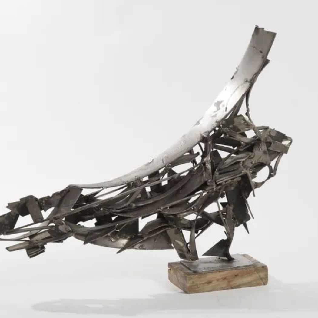 Albert Féraud, sculpture en acier inoxydable