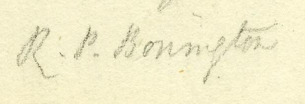 Richard Parkes Bonnington's signature