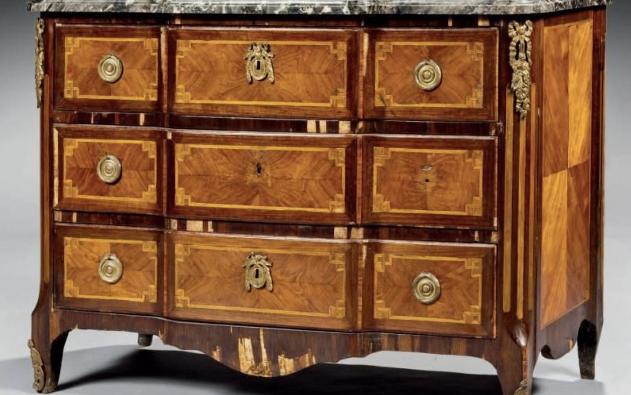 JC Stumpff, rosewood marquetry chest of drawers