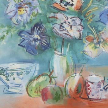 Jean DUFY (1888-1964) Vase of anemones, Watercolor
