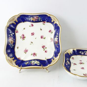 Sèvres, Pair of square compotiers in soft porcelain,