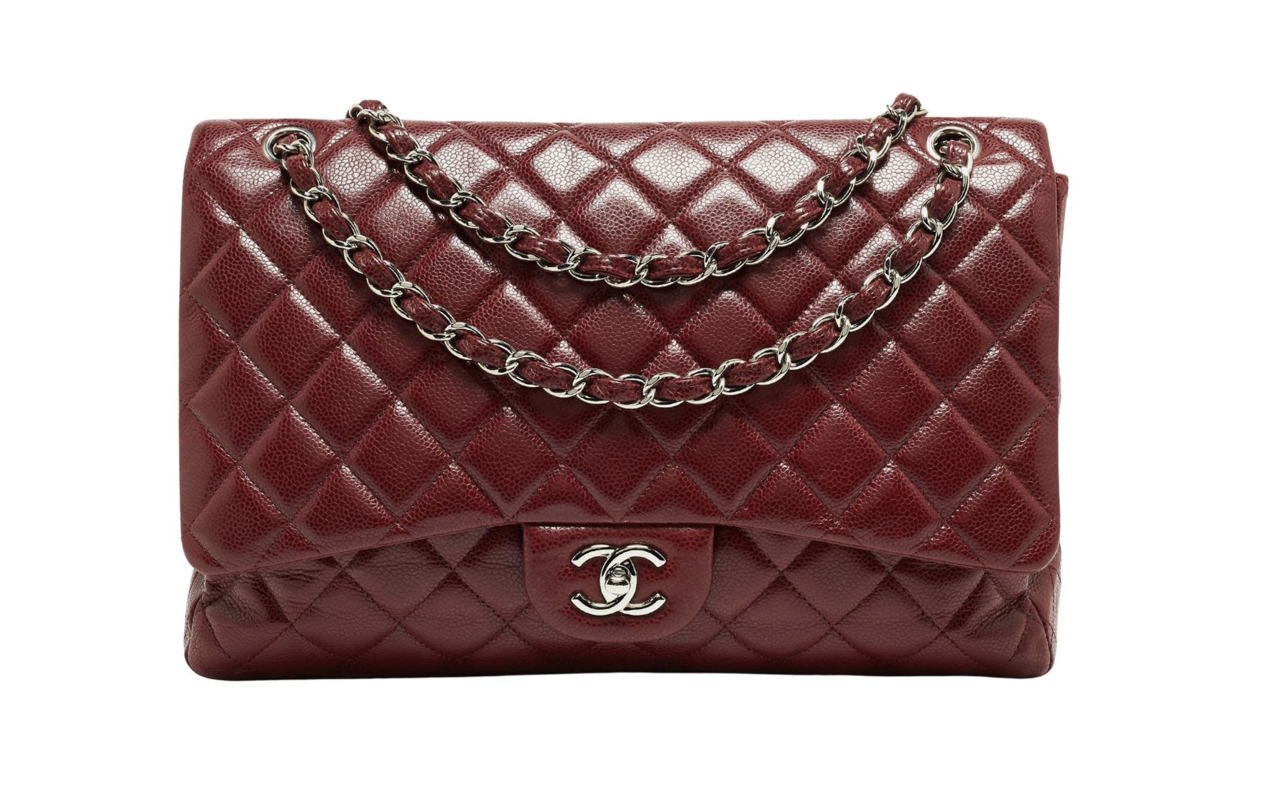 Maxi Timeless in smooth burgundy leather