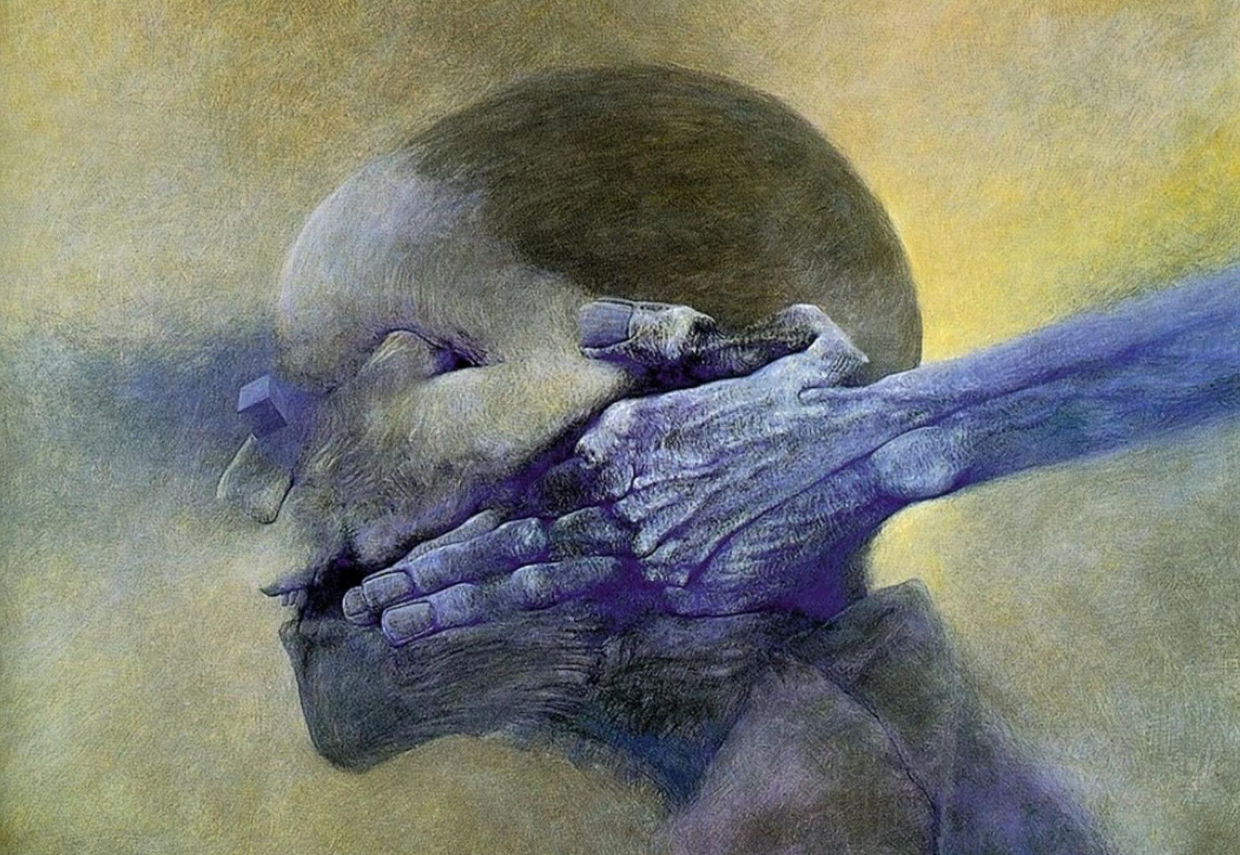 Zdzisaw Beksinski, oil on canvas