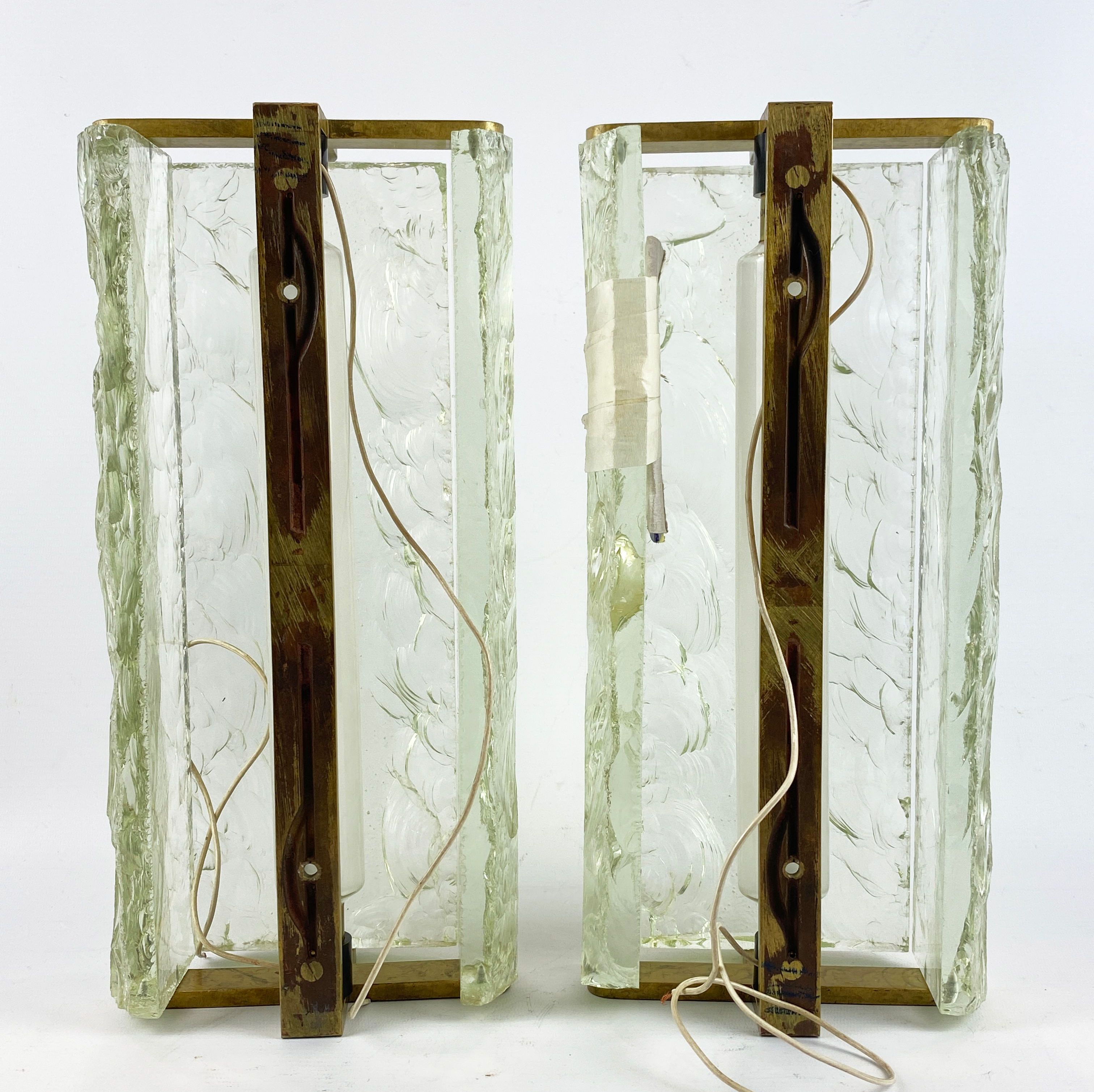 Printz sconces, glass and bronze, rear