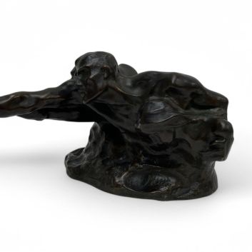 Carl MILLES (1875-1955) The fight for life Bronze with golden-brown patina