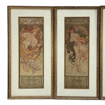 Alphonse MUCHA (1860-1939) Les saisons, 1897 Suite de trois affiches lithographiques