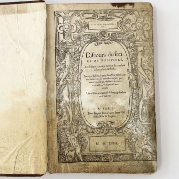 COLONNA (Francesco). Hypnerotomachie ou Discours du songe de Poliphile. Paris, Kerver, 1554.