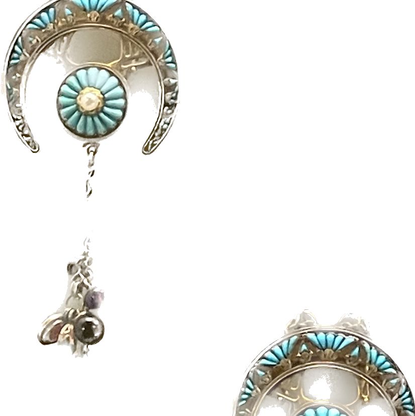 Art Nouveau gemstone and yellow gold earrings