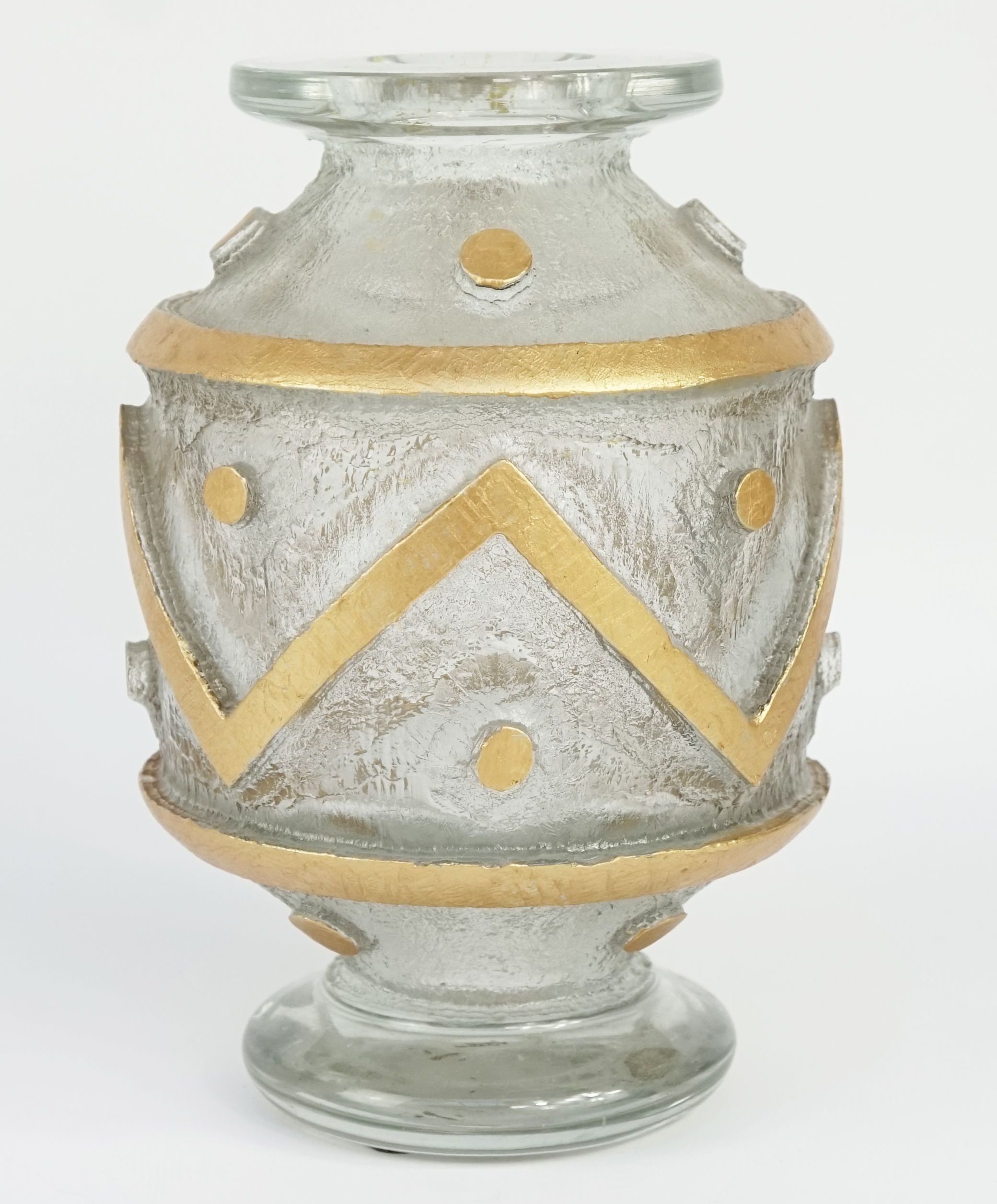 Daum, acid-etched crystal vase