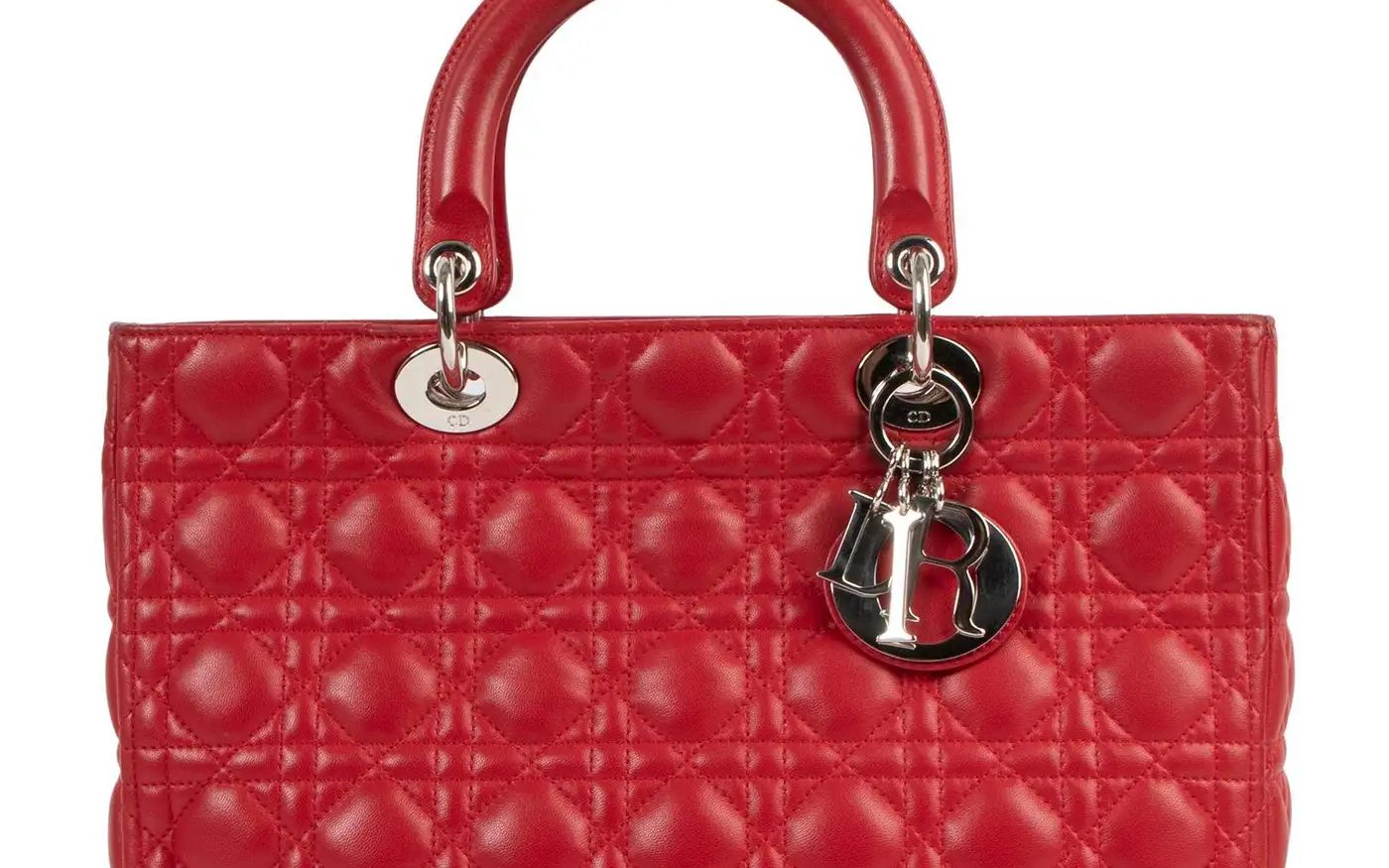 Lady Dior in red patent leather