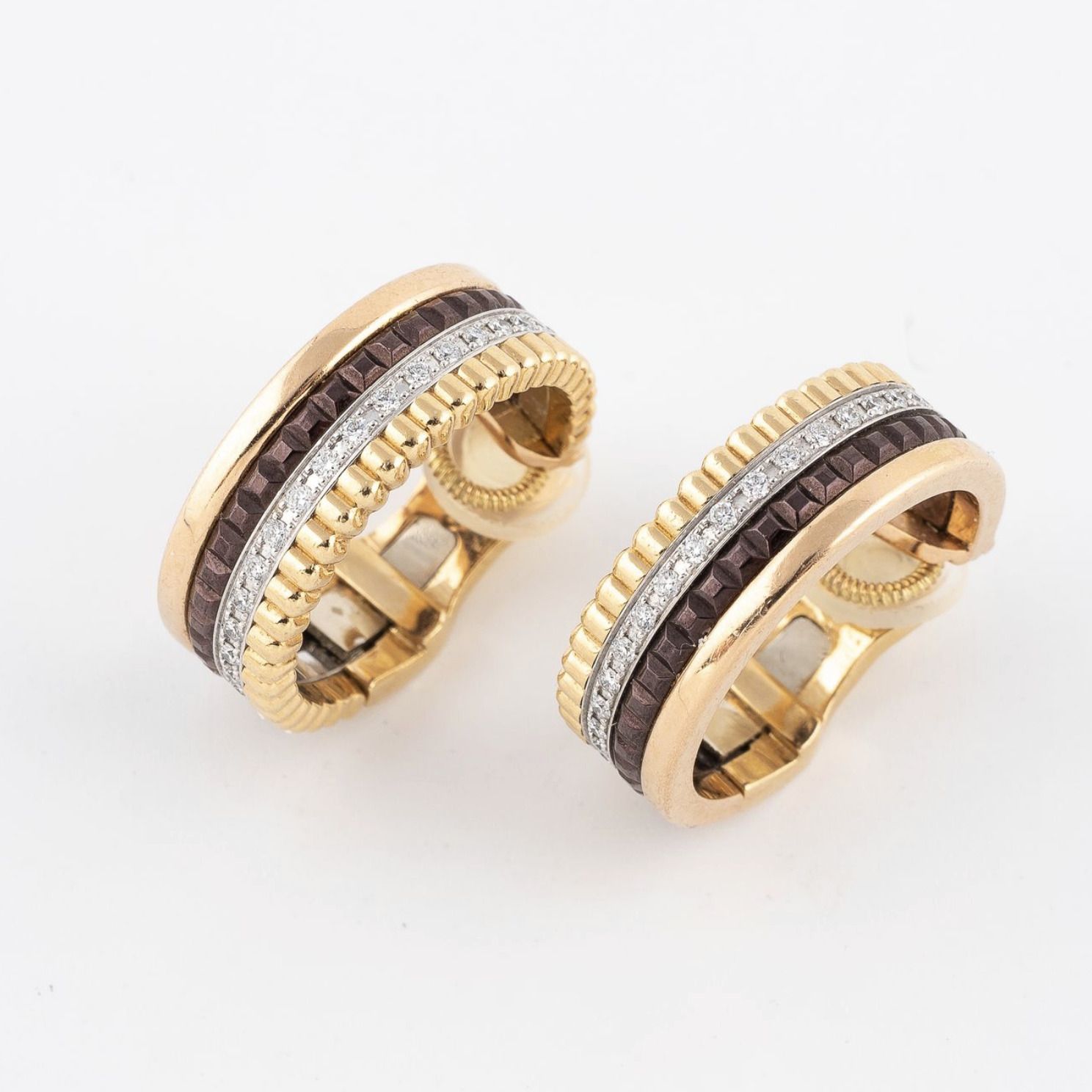 Boucheron, boucles d'oreilles en or et pierres précieuses, "quatre"