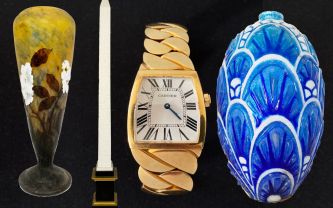 Vase Camille Faure Cartier watch Aucties
