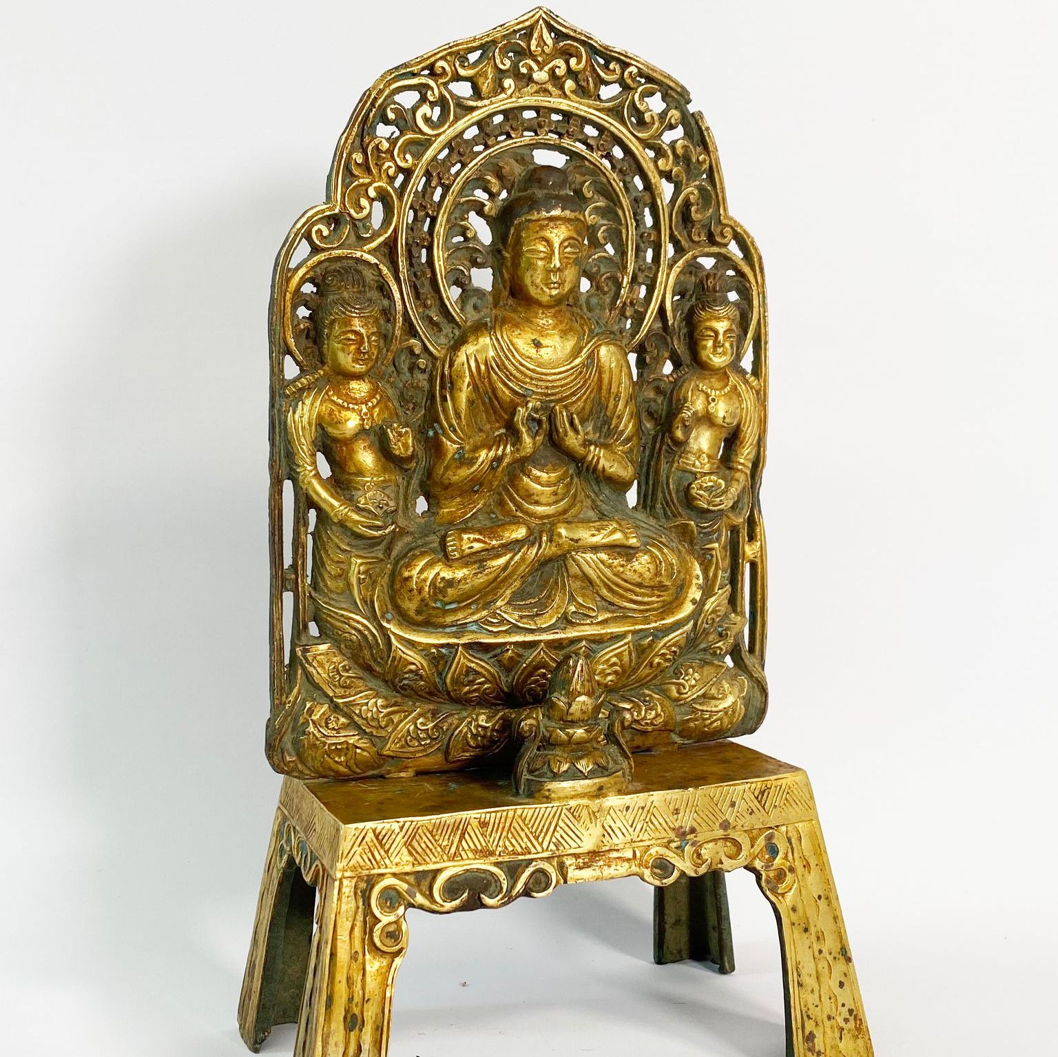 Gilded bronze Buddha statue