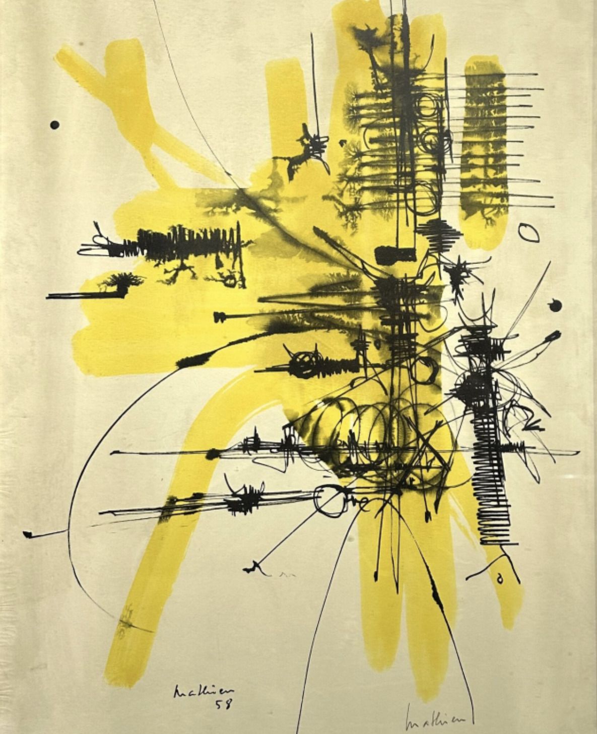 Georges Mathieu, encre sur papier