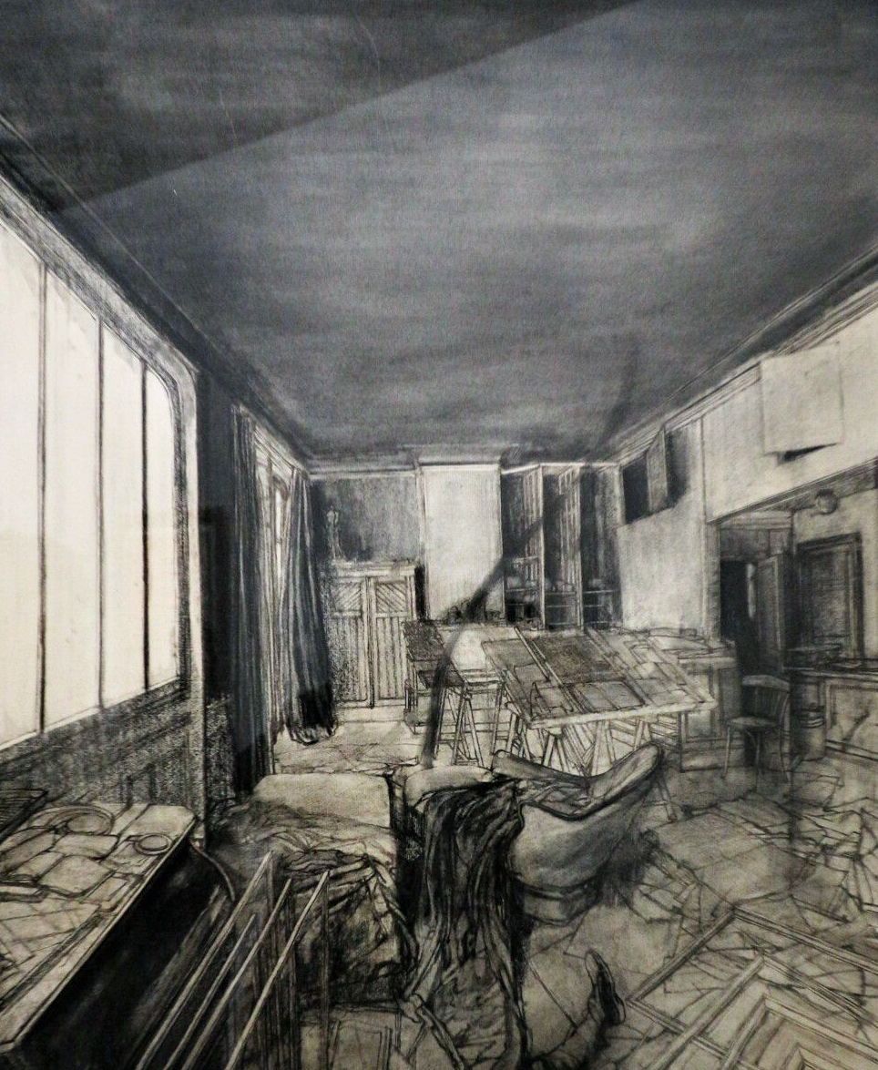 Sam Szafran, charcoal drawing