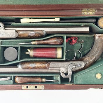 Pair of dueling pistols by John Manton