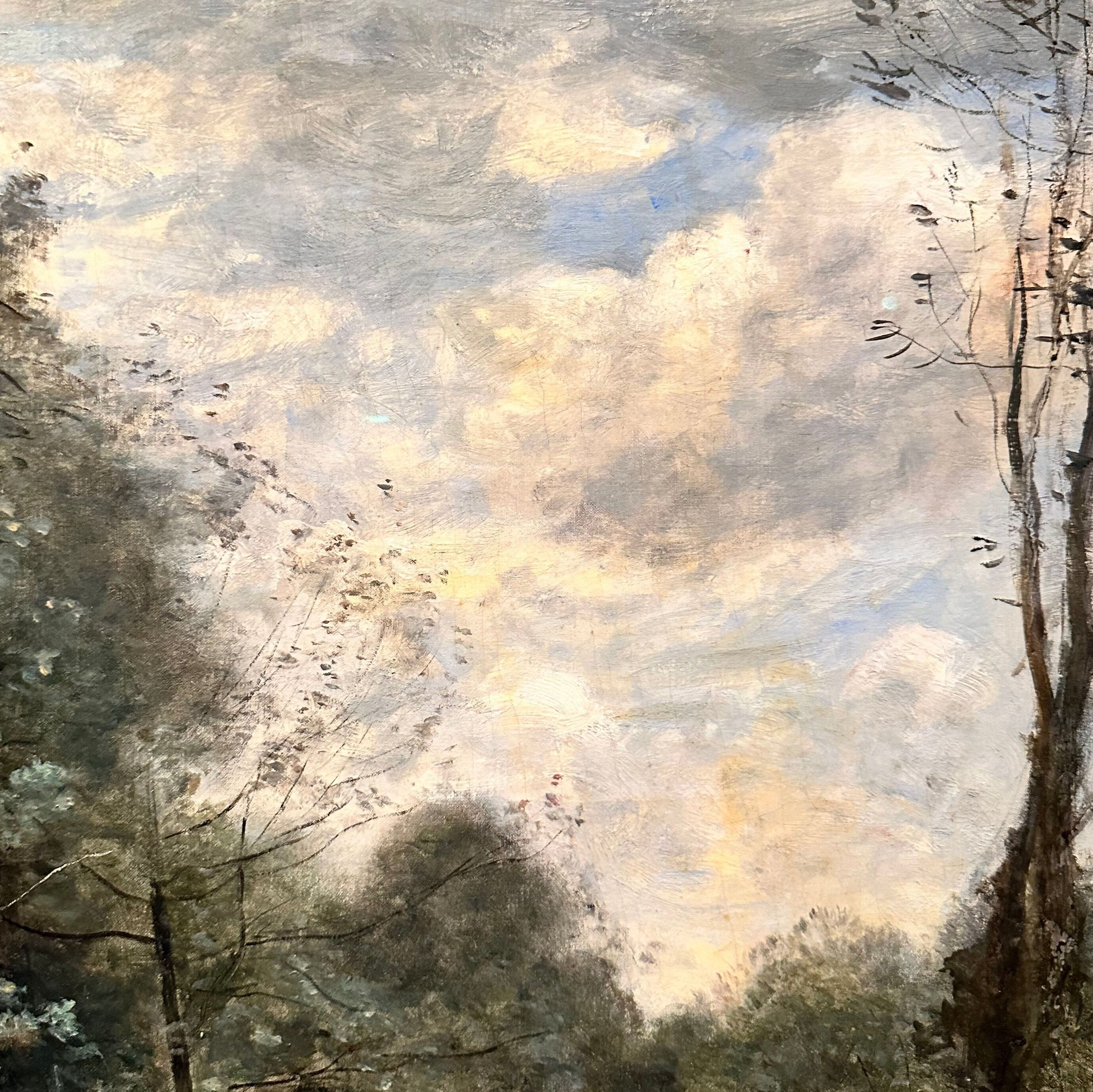 Corot, oil on canvas, detail