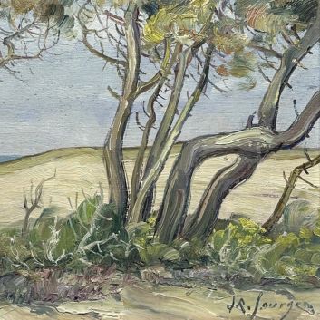 Jean Roger SOURGEN (1883-1978) Trees and dunes Oil on panel