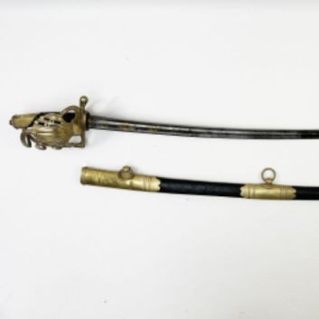 Saber with battle hilt, brass mounting