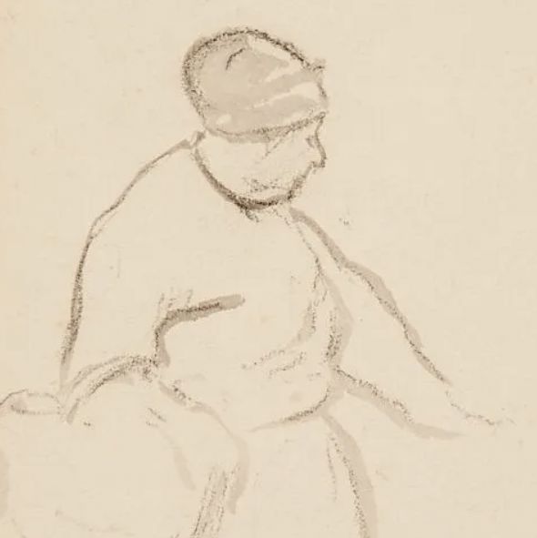 Camille Pissarro, study drawing