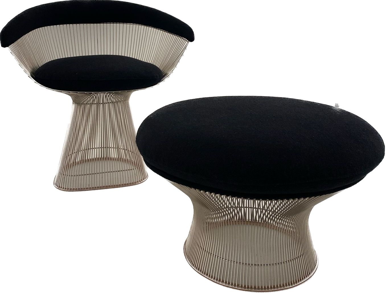 Warren Platner, fiberglass armchair and stool