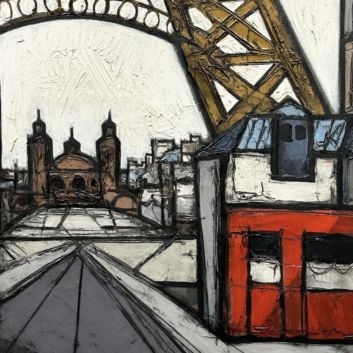 Claude VENARD (1913-1994), Landscape with the Eiffel Tower, Oil on canvas.