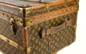 20th century leather trunk