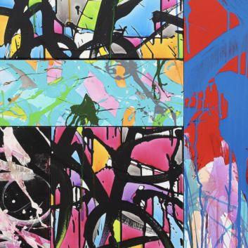 JONONE (1963) "Thunder-Rain" (2013), Assembled on canvas