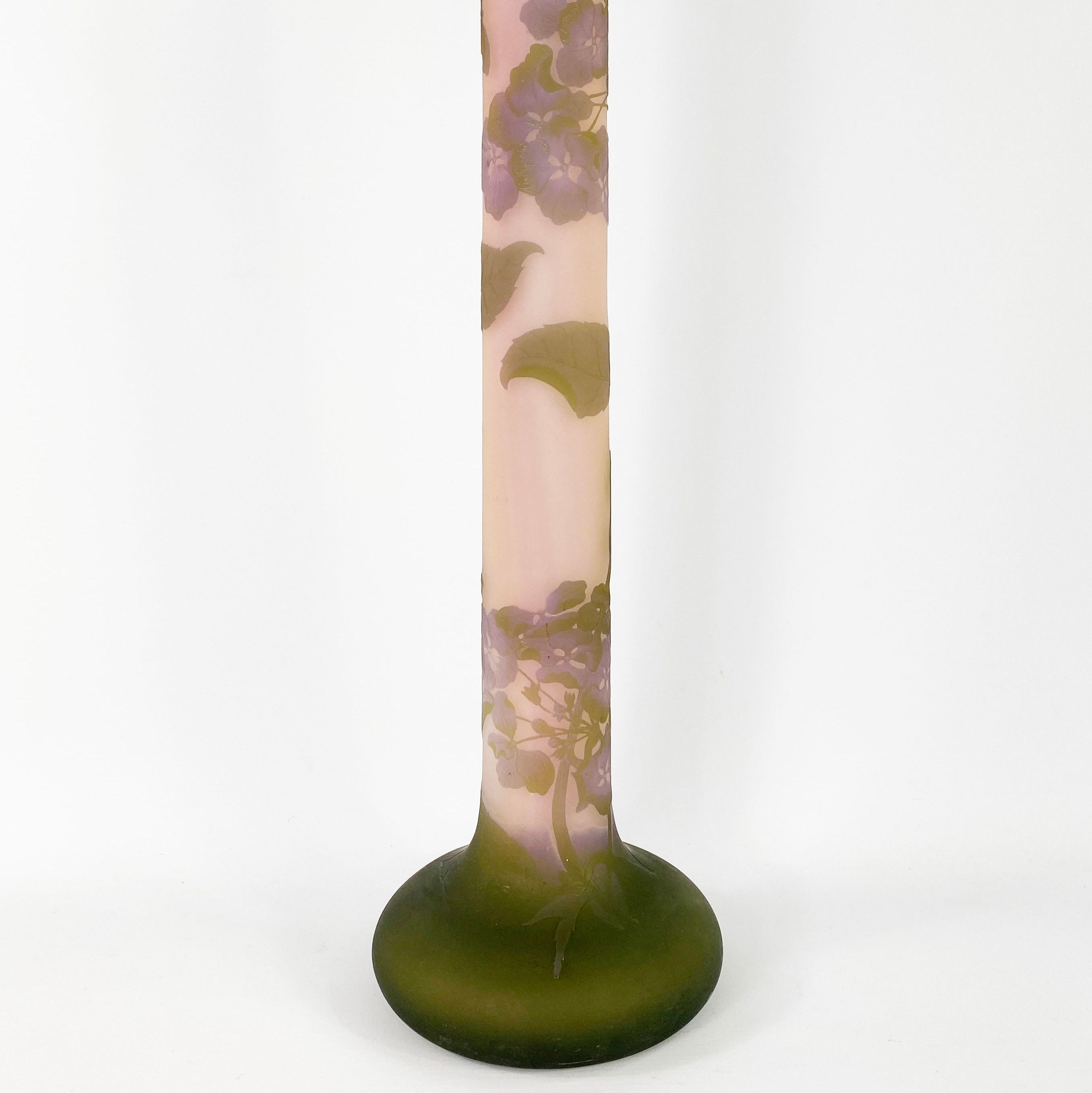 Gallé, acid-decorated pâte de verre vase