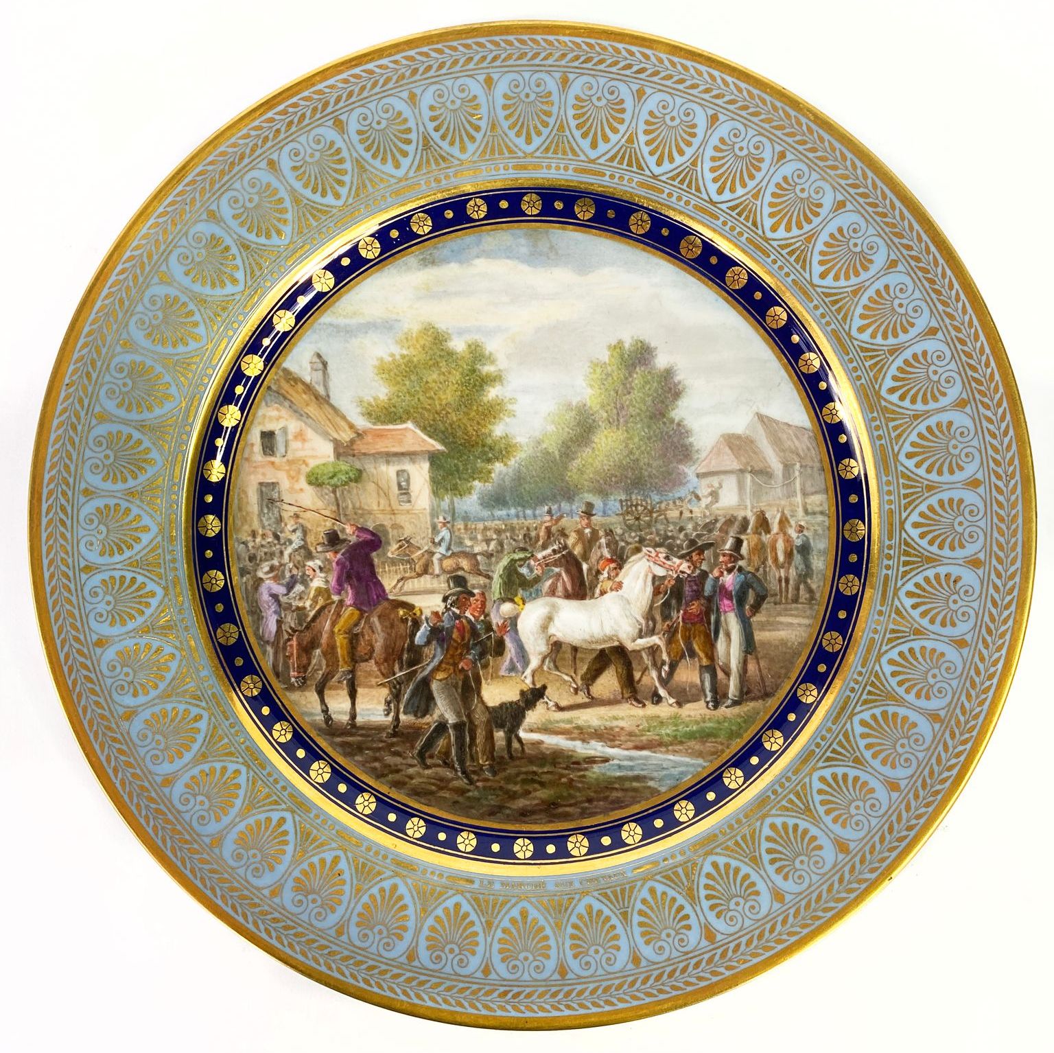 Sèvres porcelain plate with painted enamels