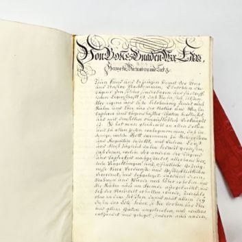 Erneuerte Statuten Des Herzoglich-Würtembergischen Ritter-Ordens. Stuttgard, Christoph Friederich Cotta, 1763.