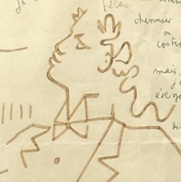 Jean COCTEAU (1889-1963) Salut à Orphée, Mylord, 1960 Ink on paper