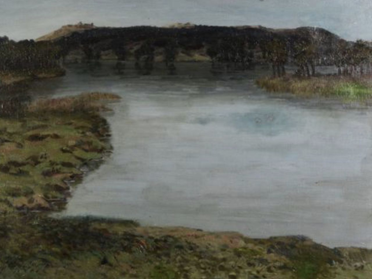 Foltyn, oil on canvas representative of Czech realism