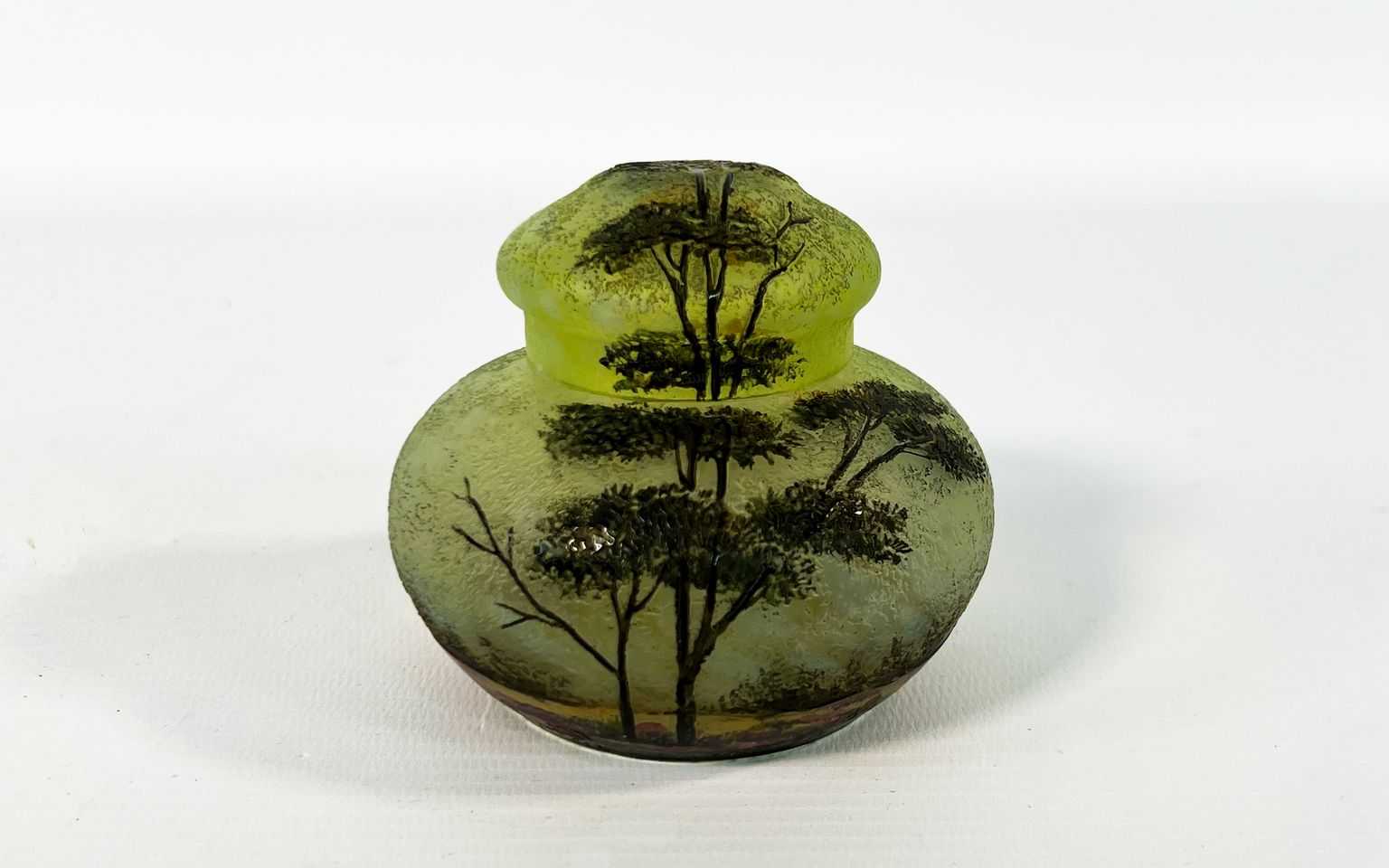 Gallé, acid-decorated pâte de verre vase