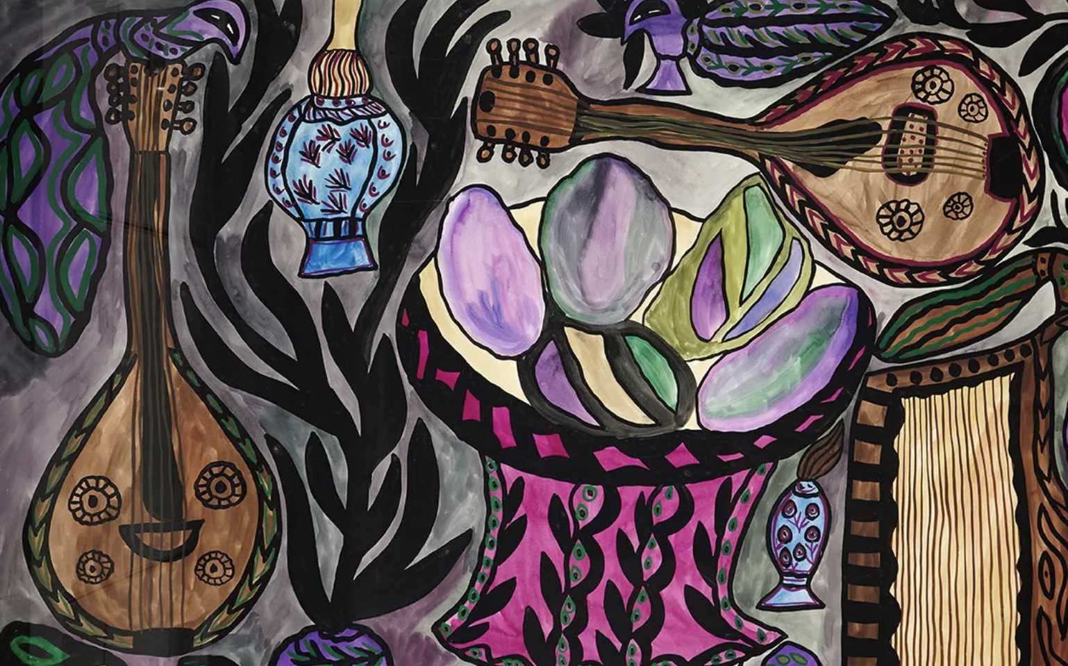 Baya Mahieddine, drawing