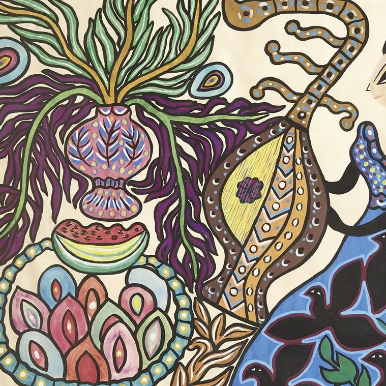 Baya Mahieddine, drawing