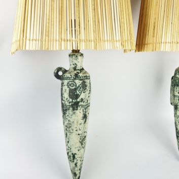 Jacques BLIN (1920-1995) Pair of glazed ceramic amphora-shaped sconces