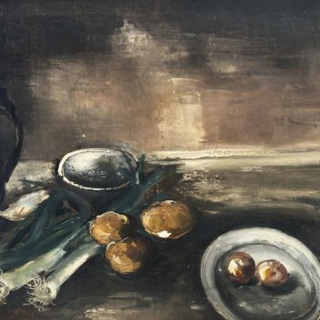Maurice de VLAMINCK (1876-1958), Still life with pitchers and leeks, oil on canvas