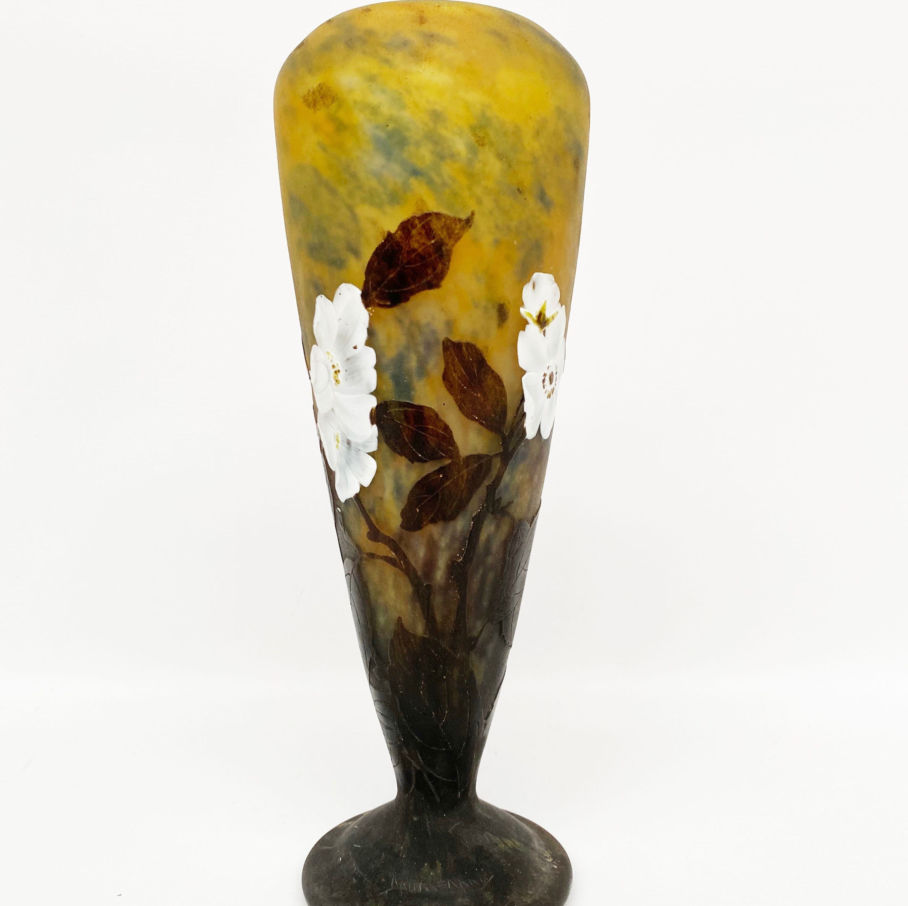 Daum, pâte de verre vase