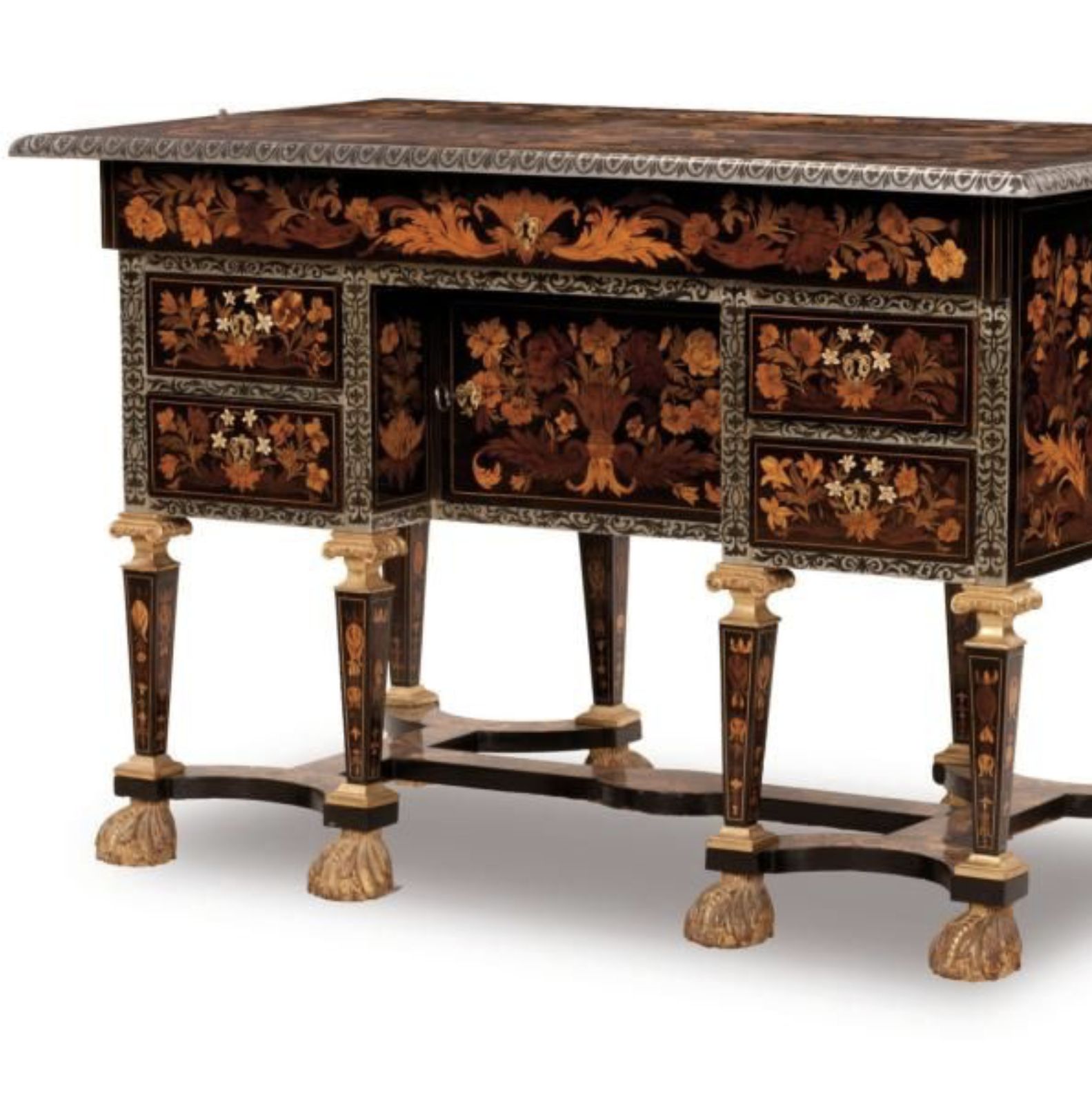 Mazarin desk, fruitwood marquetry