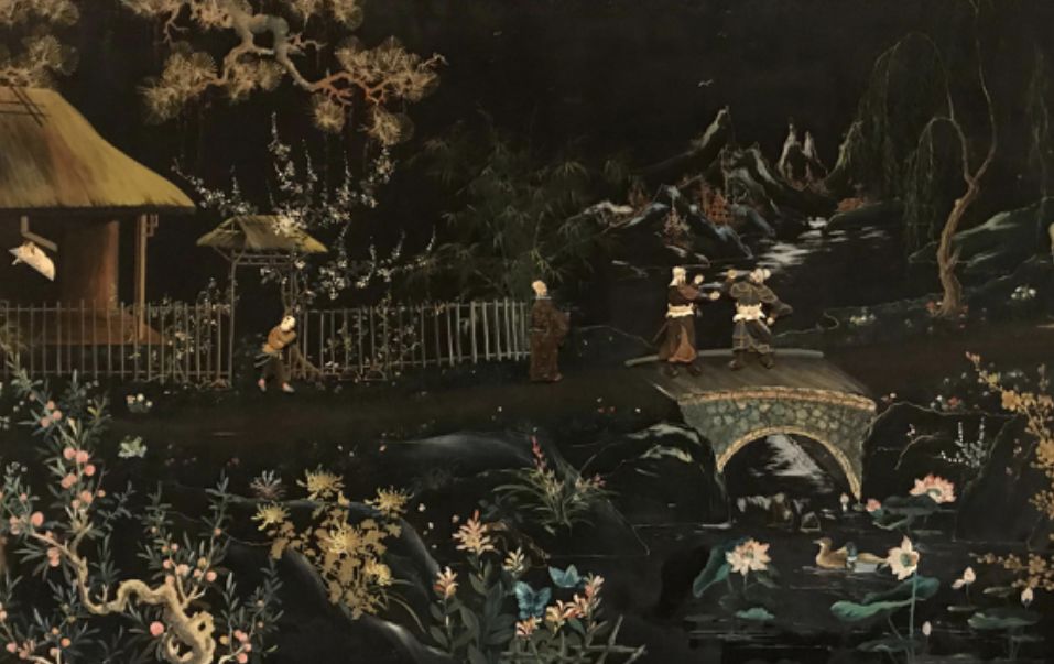 Vietnamese lacquer panel, 19th century