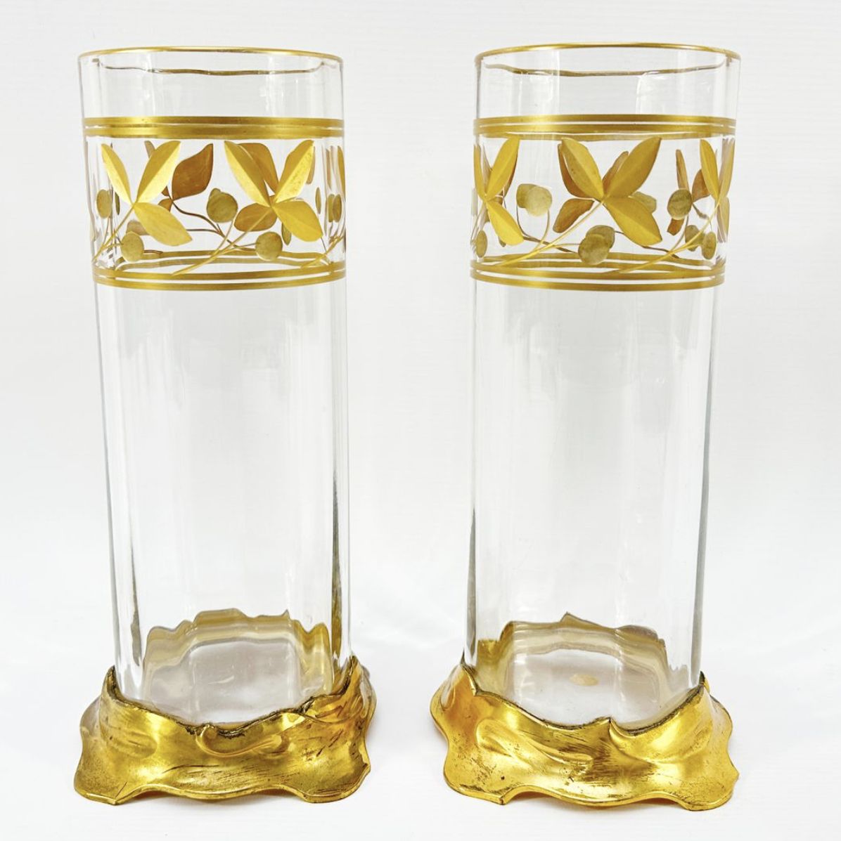 Baccarat, pair of column vases