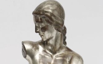 Georges Chauvel, bronze à patine argentée
