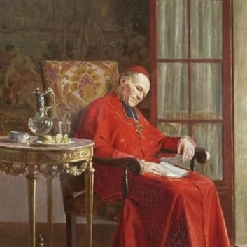 Victor MARAIS-MILTON (1872-1948) La sieste du prélat, oil on panel