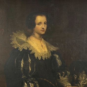 École flamande du XIXe siècle, d'après Antoon Van Dyck (Anvers 1599-1641 Londres) Portrait d'Anna Wake (1605-1669) Huile sur toile